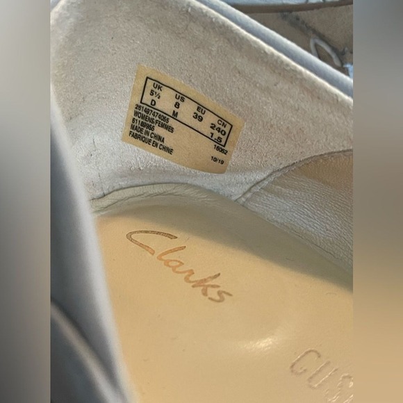 Clarks Pure Tone D'Orsay Flats Snakeskin Gray Leather Size 8 - Picture 5 of 7